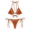 Vega String Bikini in Burnt Orange Shibori