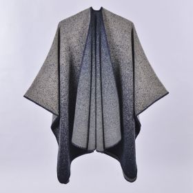 Autumn And Winter Scarf Versatile Lattice Ladies Travel Shawl (Option: Mud Spot Navy Blue-130x150CM)