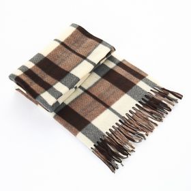 Autumn And Winter Black And White Plaid Plus-sized Thickening Thermal Men's And Women's Scarf (Option: 15 Colors-165cm)