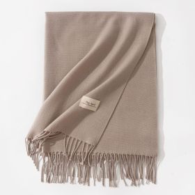 Pure Color Artificial Cashmere Scarf Women's Winter High-grade Shawl (Option: 42 Oatmeal Color-70x200cm)