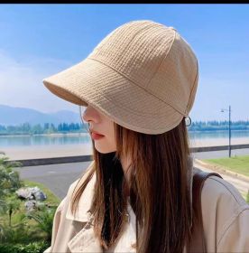 Ins Women's Sun Protection Hat Sunshade Four Seasons Adjustable (Option: Khaki-Free Size)