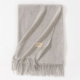 Pure Color Artificial Cashmere Scarf Women's Winter High-grade Shawl (Option: 33 Clip Light Gray-70x200cm)