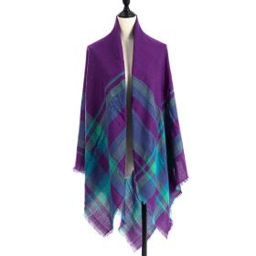 Women's Cashmere-like Plus-sized Double-sided Qicaigei Scarf Shawl (Option: B7-140X140CM)