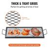 X-Marks Fire Pit Grill Grate, Rectangle Cooking Grate, Heavy Duty Steel Campfire BBQ Grill Grid with Handle & Support X Wire