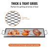 X-Marks Fire Pit Grill Grate, Rectangle Cooking Grate, Heavy Duty Steel Campfire BBQ Grill Grid with Handle & Support X Wire