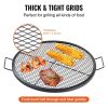 X-Marks Fire Pit Grill Grate, Round Cooking Grate, Heavy Duty Steel Campfire BBQ Grill Grid with Handle and Support X Wire