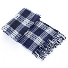 Autumn And Winter Black And White Plaid Plus-sized Thickening Thermal Men's And Women's Scarf (Option: 16 Colors-165cm)