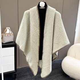 Affordable Luxury Fashion Wind Outdoor Autumn And Winter Scarf (Option: Solid Color Ivory White-130X190CM)