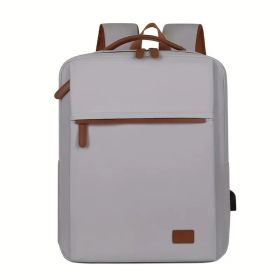 Backpack Oxford Cloth Business Computer Bag With Large Capacity, Strong And Wearable Student School Bag, Solid Color And Versatile Travel Backpack (Option: Light Gray)
