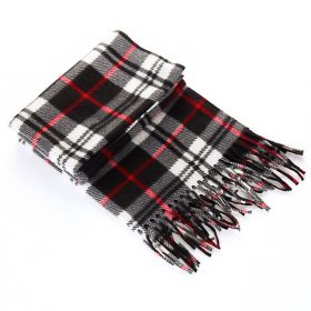 Autumn And Winter Black And White Plaid Plus-sized Thickening Thermal Men's And Women's Scarf (Option: 4 Colors-165cm)