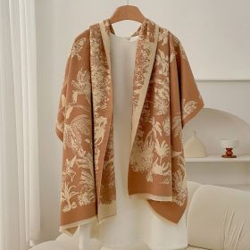 Retro High Sense Artificial Cashmere Scarf (Option: National Peony Orange-No Specifications)