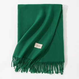 Pure Color Artificial Cashmere Scarf Women's Winter High-grade Shawl (Option: 9 Green-70x200cm)