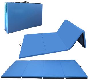 Only Supports Self Pickup  Folding Aerobics Mat, Extra Thick High-density Gymnastics Mat, Tear-resistant Aerobics Mat For Mixed Martial Arts, Stretchi (Color: Blue)