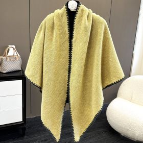 Affordable Luxury Fashion Wind Outdoor Autumn And Winter Scarf (Option: Solid Color Yellow-130X190CM)
