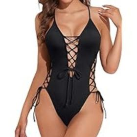 European And American Sexy Backless Siamese Bikini Swimsuit (Option: Black-XL)