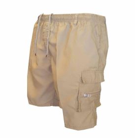 Men's Casual Working Pants Shorts Loose Summer Outdoor Workout Pants (Option: Khaki-M)