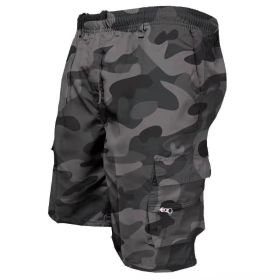 Men's Casual Working Pants Shorts Loose Summer Outdoor Workout Pants (Option: Camouflage Gray-M)